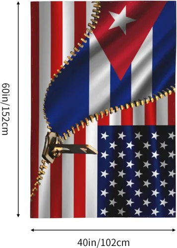 Miniatura 7 de Tapiz de bandera estadounidense y bandera cubana de Cuba, 60 x 40 pulgadas, divertido tapiz estético, arte de pared para dormitorio, sala de estar
