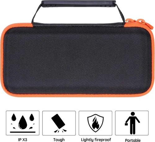 Miniatura 7 de co2CREA Funda rígida compatible con altavoz GPS Bushnell Golf Wingman View Estuche negro + cremallera naranja
