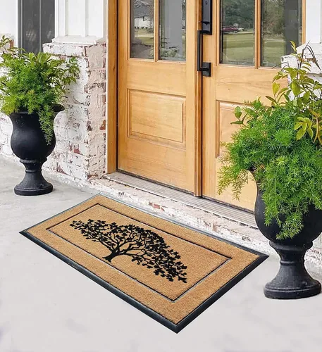 Miniatura 13 de A1HC Tapete para Puerta de Fibra de Coco Natural y Caucho, 30"x48" – Grueso, Duradero, Resistente, Anti-Desprendimiento, Resistente a