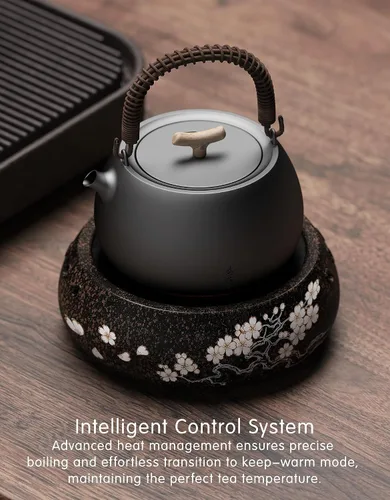 Miniatura 4 de TMASTER Placa eléctrica de 1200 W, placa caliente redonda de cerámica, estufa portátil de cocina, calentador eléctrico para hervir, hacer té, café