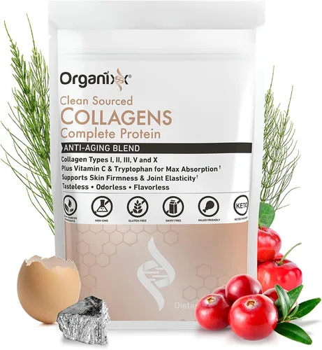 Miniatura 2 de Organixx Colágenos de origen limpio (20 porciones) y paquete Multi-Vita-Maxx (90 cápsulas), proteína con vitamina C y zinc más multivitamínico