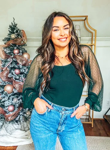 Miniatura 6 de DOROSE Camisas de manga larga de malla para mujer, blusas informales
