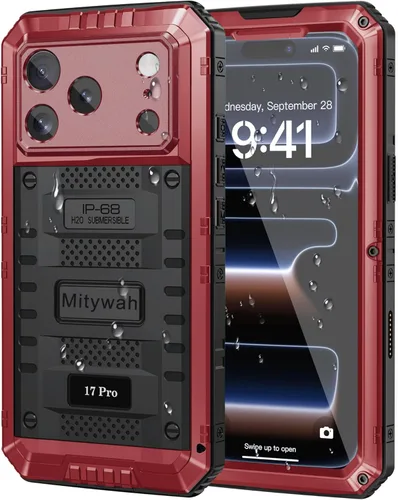 Miniatura 20 de Mitywah Funda impermeable para iPhone 7/iPhone 8 / iPhone SE 2020, funda de metal resistente de grado militar, protección de cuerpo completo