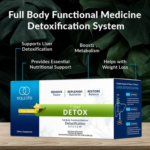 Miniatura 4 de Equilife Dr. Cabral Detox, sistema de limpieza de 7 días, proteína a base de plantas, vitaminas y minerales, apoya la desintoxicación hepática