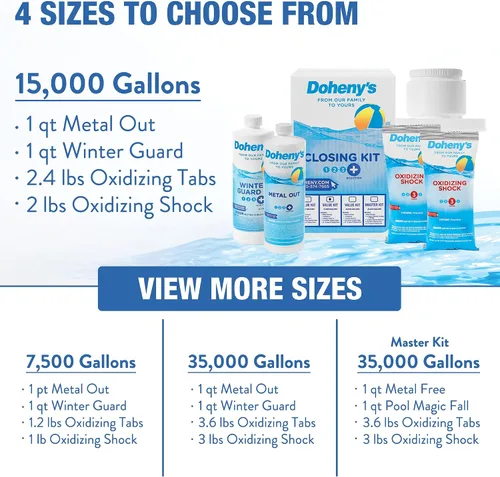 Miniatura 5 de Kit de cierre de piscina definitivo de Doheny’s, productos químicos de mantenimiento para piscinas sobre el suelo y al nivel del suelo, incluye
