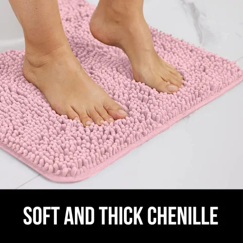 Miniatura 478 de Gorilla Grip - Tapete de baño de felpilla gruesa, suave y absorbente, secado rápido, de microfibra, con reverso de caucho, para piso de ducha, Nube