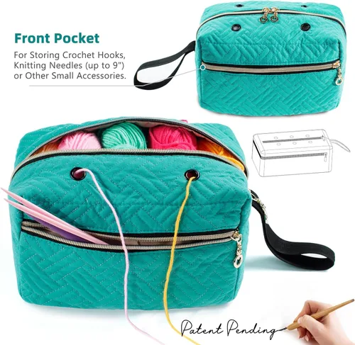 Miniatura 3 de MYBAGZING Organizador Pequeño de Bolsa de Crochet - Bolsa de Tejer - Organizador de Almacenamiento de Hilo - Bolsa de Hilo para Crochet - Soporte