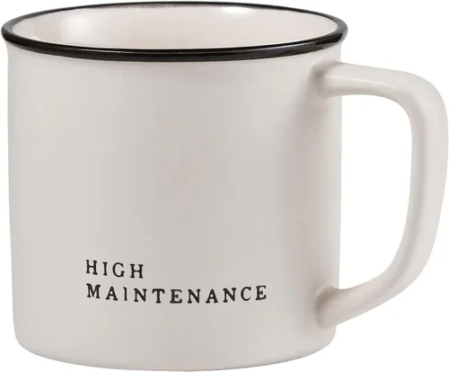 Miniatura 5 de Santa Barbara Design Studio Tazas de café en blanco y negro con diseños cara a cara, taza de gres, 16 onzas, Anti-Social