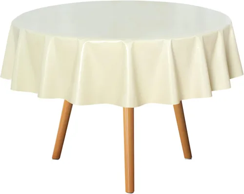 Miniatura 21 de sancua - Mantel rectangular de PVC 100 % impermeable, 54 x 54 pulgadas, vinilo a prueba de aceite, derrames, fácil de limpiar con un paño, para Beige
