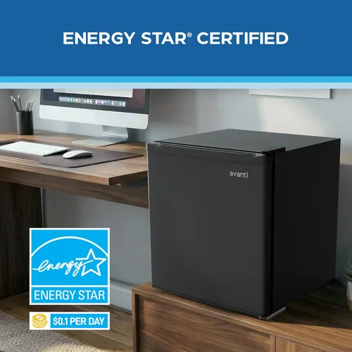 Miniatura 5 de Avanti Mini refrigerador compacto de 1.6 pies cúbicos para dormitorio, oficina y dormitorio, compartimento enfriador, estante de vidrio, puerta