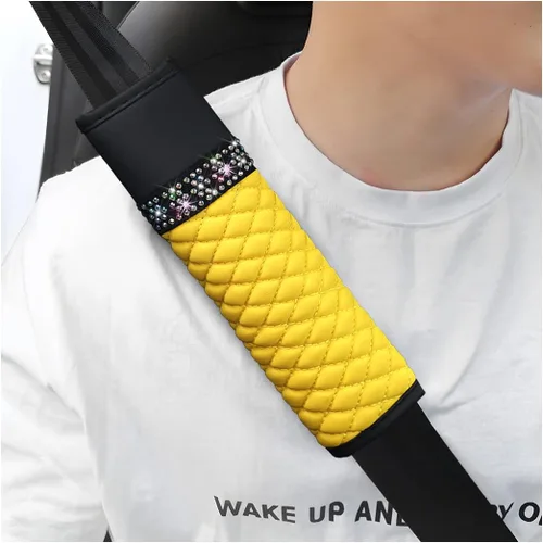 Miniatura 11 de zipelo 2 fundas para cinturón de seguridad de automóvil, almohadillas de cuero transpirable que protegen tu cuello, correas de arnés para una Negro