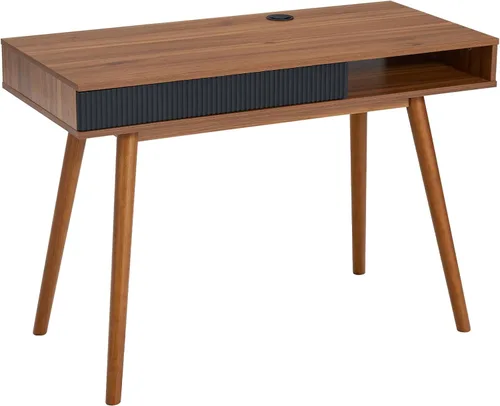 Miniatura 7 de Artswish Escritorio de oficina moderno de mediados de siglo con cajón, escritorio simple para oficina en casa, nogal
