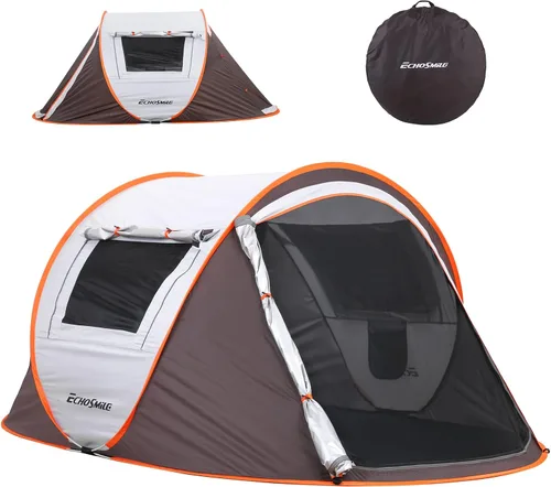 Miniatura 12 de EchoSmile Tienda de campaña desplegable para 2/4/6 personas, fácil instalación, cúpula resistente al agua, portátil con bolsa de transporte Blanco