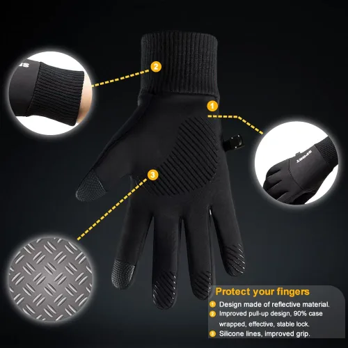Miniatura 3 de Guantes de invierno para hombres y mujeres, pantalla táctil térmica, resistentes al agua, resistentes al viento, para correr, ciclismo, conducción