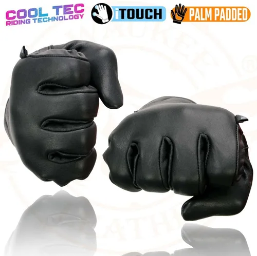 Miniatura 8 de Milwaukee Leather MG7502 - Guantes de mano para motocicleta de gel compatible con pantalla táctil para hombre, color negro