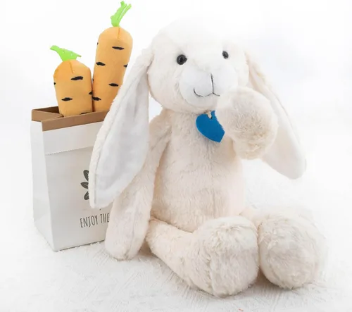 Miniatura 4 de Animales de peluche de conejo, rellenos de cesta de Pascua, bonito conejo para dormir, regalos abrazables para niños, 18.5 pulgadas