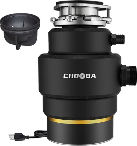 Triturador de basura de 3/4 HP, alimentación continua de eliminación de residuos de alimentos, triturador de basura de cocina con conexión y enchufe