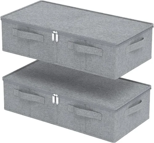 Miniatura 9 de Contenedor de almacenamiento debajo de la cama, contenedores plegables debajo de la cama, organizadores de armario con tapa para organizar ropa