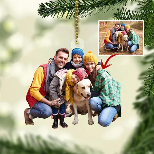 Adorno fotográfico personalizado para árbol de Navidad 2D, adorno de Navidad personalizado con foto, regalos de Navidad para amigos familiares,
