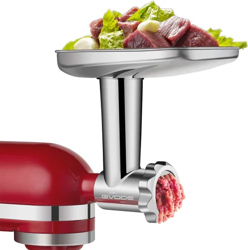 Miniatura 7 de Accesorios de acero inoxidable para molinillo de alimentos para batidoras de pie KitchenAid, incluyendo relleno de salchichas, acero inoxidable