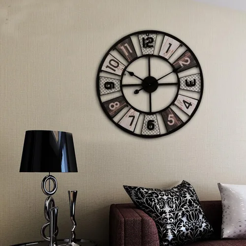 Miniatura 9 de Wall ClockGiant Wall Clock, 60 Cm Metal Silent Wall Clock Vintage Design Wall Clock for Kitchen, Living Room, Bedroom, Office, Bar