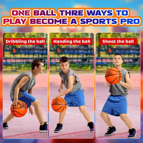 Miniatura 8 de Silent Basketball Size 7-Size 5-Size 3, New Upgraded Grooved Airless Indoor Basketball, Real Feel & Bounce Like Official Ball, Quiet Dribbling