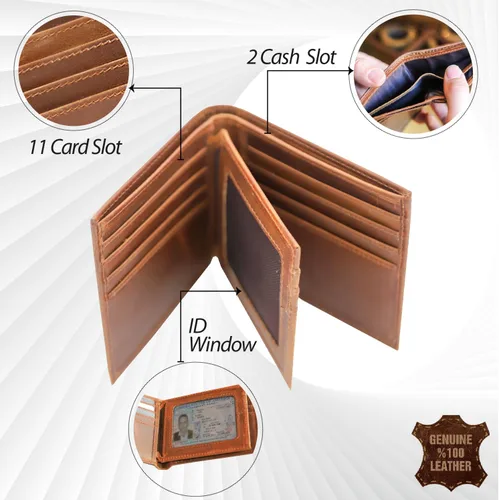 Miniatura 5 de Billeteras de cuero personalizadas para él, novio, marido, hombre, hijo, billetera plegable grabada para hombres, billeteras, regalo de hombre
