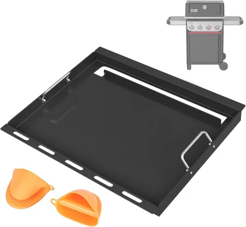 Miniatura 13 de Inserto de parrilla de tamaño completo para parrillas de gas Weber Genesis II 400 Series, parrilla plana de 6789 con asas para parrillas de gas