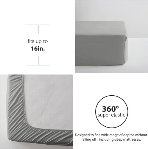 Miniatura 6 de Anluoer - Juego de edredón King, gris acolchado en una bolsa de 7 piezas con edredones y sábanas, juego de ropa de cama para todas las estaciones 1