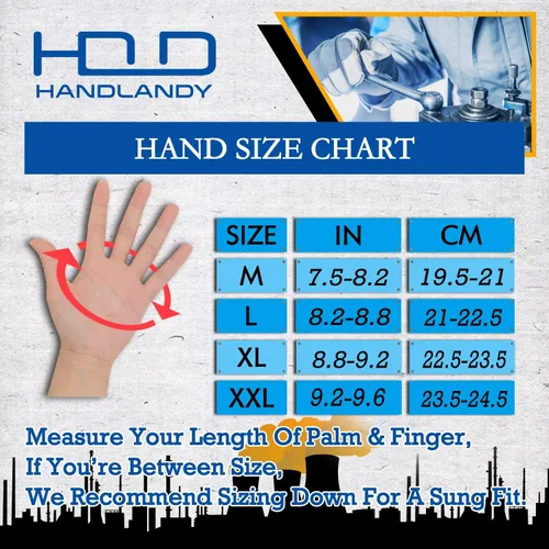 Miniatura 7 de HANDLANDY Anti Vibration Gloves, SBR Padding, TPR Protector, Mechanic Work Gloves