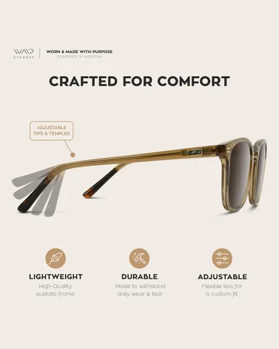 Miniatura 4 de WMP Eyewear - Gafas de sol polarizadas modernas y redondas para hombre con forma cuadrada