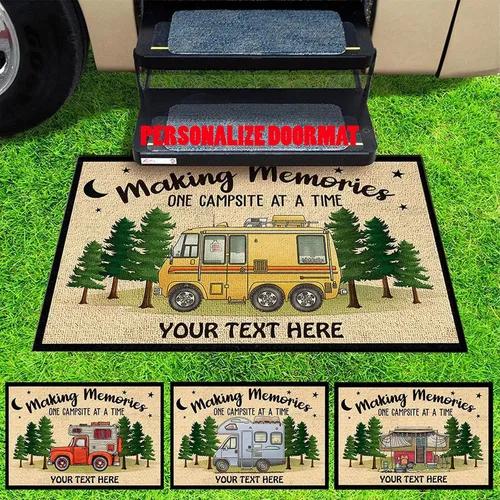 Felpudo personalizado para cámper, decoración de casa rodante para interiores y exteriores, tapete de campamento personalizado para interiores y