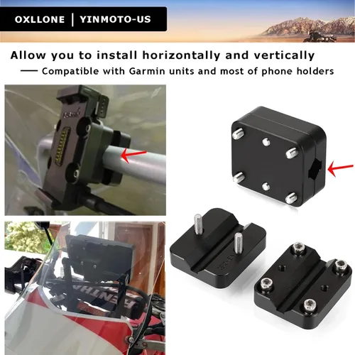 Miniatura 3 de Tenere 700 Navigator Holder 0.472 in/0.630 in GPS Soporte de teléfono móvil AMPS para R1200GS LC ADV R1250GS S1000XR CRF1000L F800GS (negro)