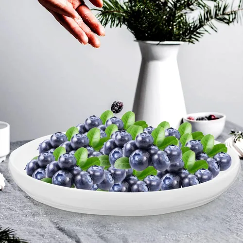 Miniatura 9 de Kichvoe Bandeja de cerámica para tartas, plato redondo de postre de 6.10 pulgadas, plato de servicio de alimentos para aperitivos, frutas, galletas
