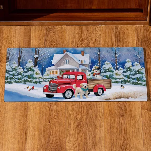 Evergreen Flag Alfombrilla de interruptor navideño de sassafras de 22" x 10", tapete intercambiable para puerta delantera exterior, entrada