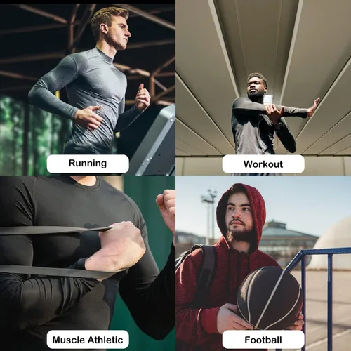 Miniatura 6 de Camisas de compresión de cuello alto para hombre, 3