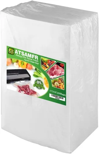 Bolsas de alimentos selladoras al vacío de 200 galones de 11 x 16 pulgadas sin BPA, resistentes, ideales para almacenamiento de aspiradora o cocción