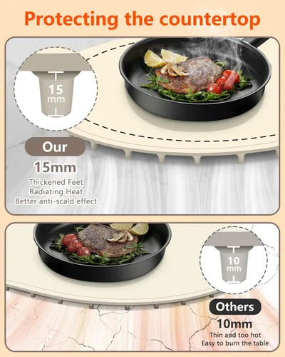 Miniatura 6 de seenlast Tapete de calentamiento para alimentos con temporizador de temperatura ajustable, calentadores de alimentos de silicona de calentamiento