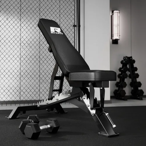Miniatura 7 de RITFIT Banco de pesas ajustable con múltiples posiciones de espalda para entrenamientos de cuerpo completo, inclinación, declive y ajustes planos