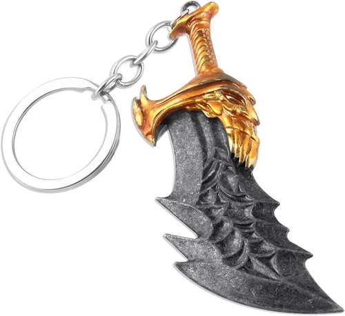 SONGCHANGJEWELRY Game God of War Llaveros Kratos Blades of Chaos Cosplay Metal Llavero Cuchillas del Caos Regalos Hombres Adolescentes