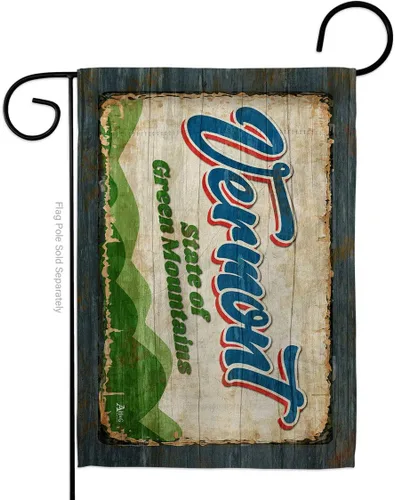 Americana Home & Garden Vermont Vintage Garden Flag Regional States American Territories Republic Country Particular Area House Decoration Banner