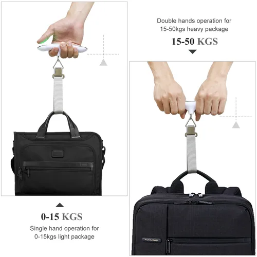 Miniatura 6 de MYCARBON Báscula digital para equipaje, báscula colgante de alta precisión de 110 lb50 kg con pantalla retroiluminada, perfecta para viajes y hogar