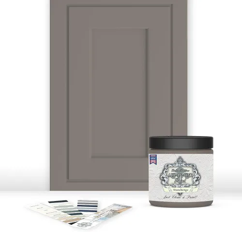 Miniatura 35 de Pintura TODO EN UNO, Abbey (gris cálido), Muestra de 8oz - Pintura duradera para gabinetes y muebles. Imprimación y capa superior incorporadas,