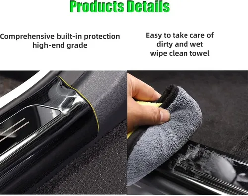 Miniatura 6 de Para Hyundai Elantra 2021 2022 2023 2024 2025 4 piezas de acero inoxidable para el umbral de la puerta exterior de las placas de protección
