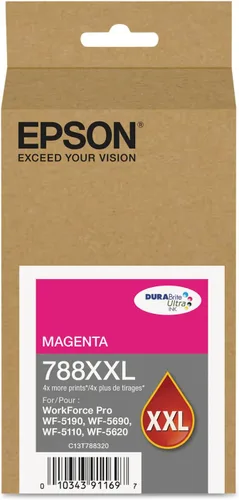 Miniatura 2 de EPSON 788 DURABrite Ultra Ink Cartucho cian de alta capacidad (T788XXL220) funciona con Workforce WF-5110, WF-5190, WF-5620, WF-5690