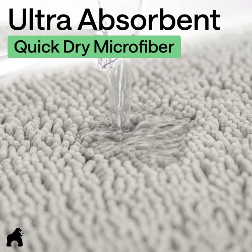 Miniatura 136 de Gorilla Grip - Tapete de baño de felpilla gruesa, suave y absorbente, secado rápido, de microfibra, con reverso de caucho, para piso de ducha, Nube