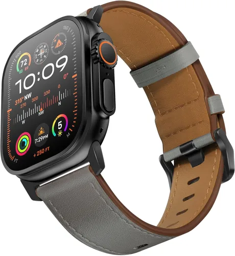 Miniatura 11 de UUPWPOKT - Correa de cuero compatible con Apple Watch Ultra 3/2/1 de 49/46/45/44/42 mm, correa de cuero genuino para iWatch Ultra Series 11 10 9 8 7