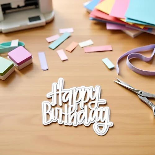 Miniatura 4 de Troqueles de corte de metal de feliz cumpleaños, para álbumes de recortes, álbum de fotos papeCraft para hacer tarjetas, herramienta de grabado