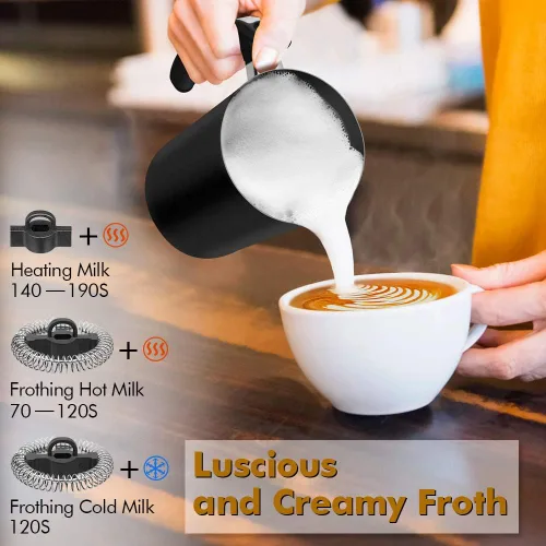 Miniatura 2 de Espumador de leche, CHINYA espumador de leche eléctrico de espuma suave para espumado de leche fría y caliente, capuchino, café, latte, vaporizador