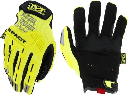 Mechanix Wear Hi-Viz M-Pact Guantes - Guantes de impacto de alta visibilidad - Para la seguridad de los constructores - Para la construcción - Que